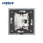 Priza simpla TV Livolo cu rama din sticla - imagine 5