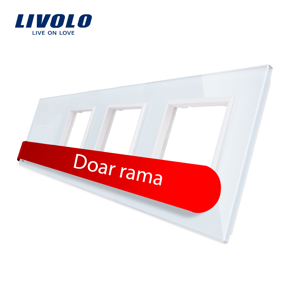 rama-alba-intrerupator-simplu-priza-tipla-livolo.jpg Rama intrerupator cu touch simplu+priza tripla LIVOLO din sticla - imagine 1