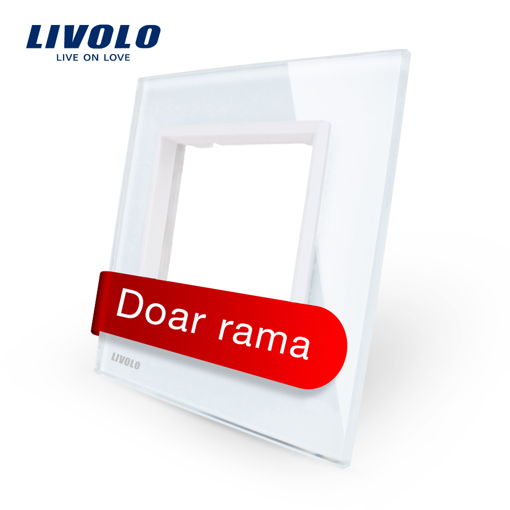 rama-alba-sticla-clasic-livolo.jpg Rama priza simpla Livolo din sticla - imagine 1