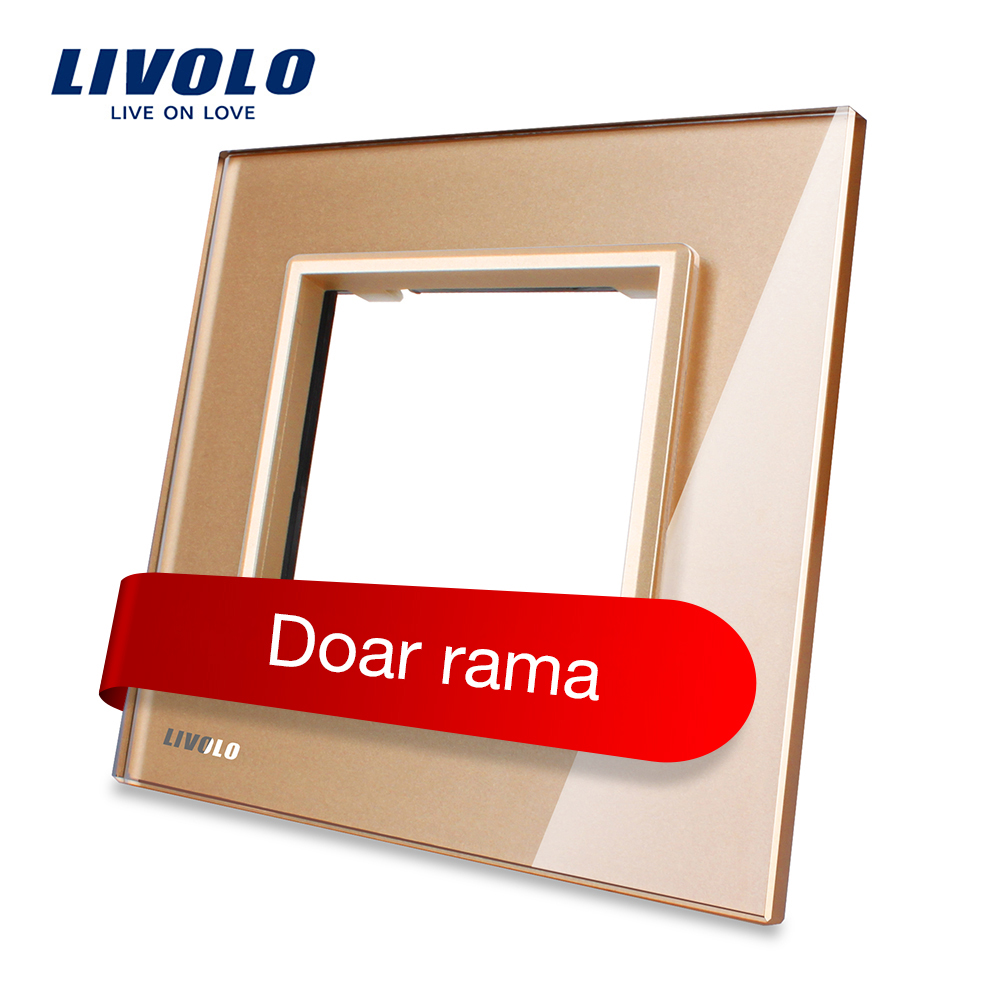 rama-aurie-din-sticla-alba-livolo-pentru-intrerupator-de-perete.jpg Rama priza simpla Livolo din sticla - imagine 1