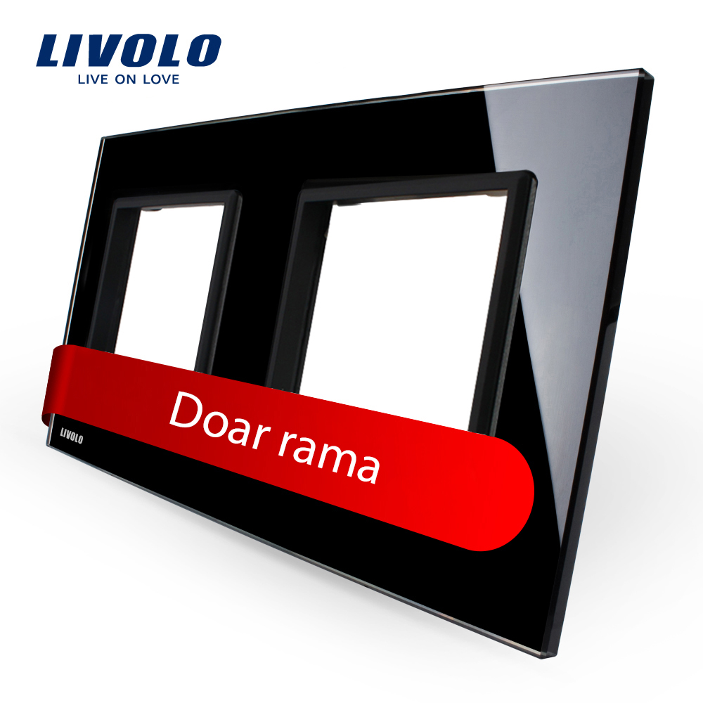 rama-neagra-dubla-din-sticla-livolo-pentru-intrerupator-de-perete.jpg Rama priza dubla Livolo din sticla - imagine 1