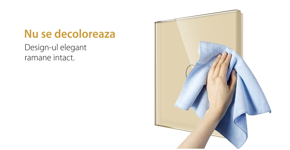 Intrerupator Simplu cu Revenire Curent Continuu 12/24V cu Touch din Sticla LUXION